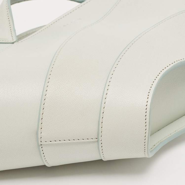 Pre Owned Alaia Light Blue Leather Small Khaimah Tote