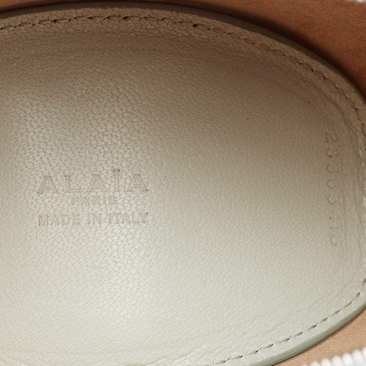 Pre Owned Alaia Light Blue Leather Small Khaimah Tote