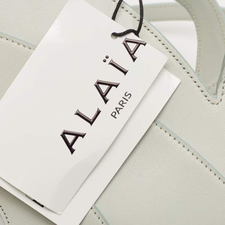Pre Owned Alaia Light Blue Leather Small Khaimah Tote