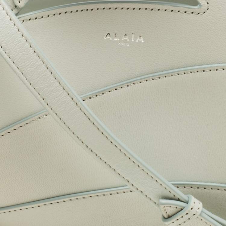 Pre Owned Alaia Light Blue Leather Small Khaimah Tote