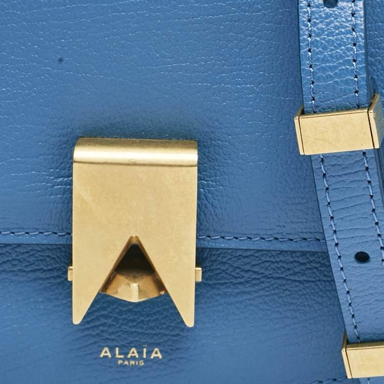 Pre Owned Alaia Blue Leather Small Le Papa Shoulder Bag