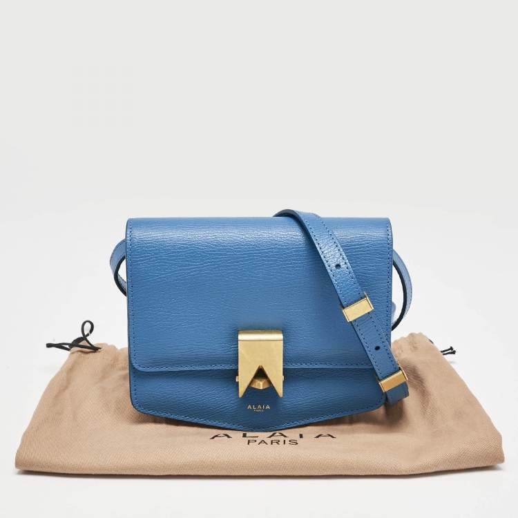 Pre Owned Alaia Blue Leather Small Le Papa Shoulder Bag