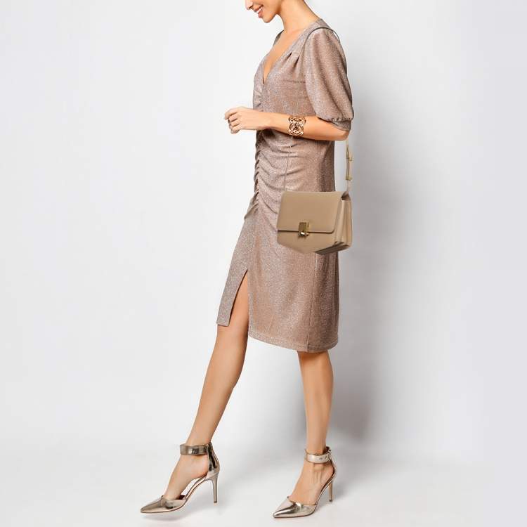 Pre Owned Alaia Beige Leather Large Le Papa Shoulder Bag