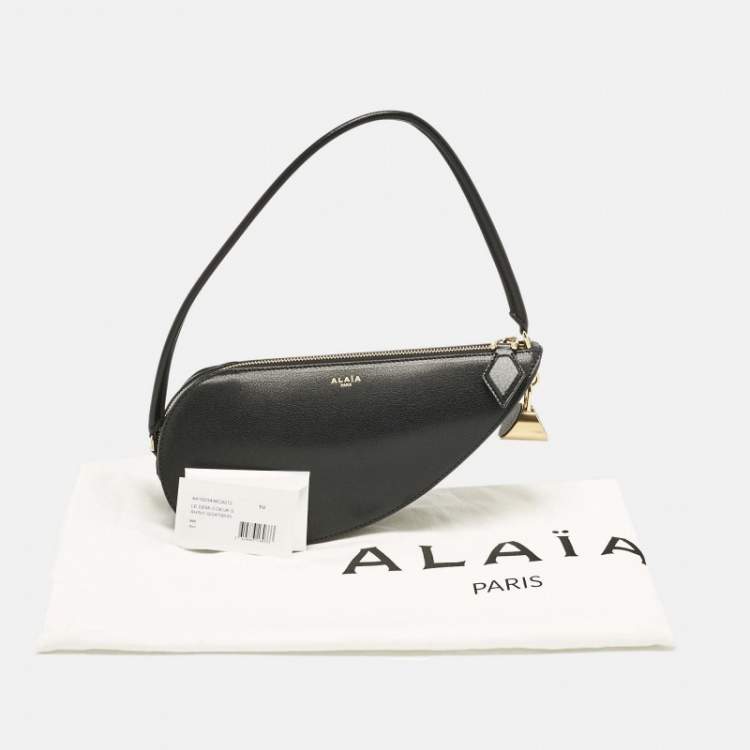 Pre Owned Alaia Black Leather Le Demi-Coeur Shoulder Bag