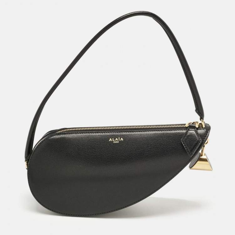 Pre Owned Alaia Black Leather Le Demi-Coeur Shoulder Bag