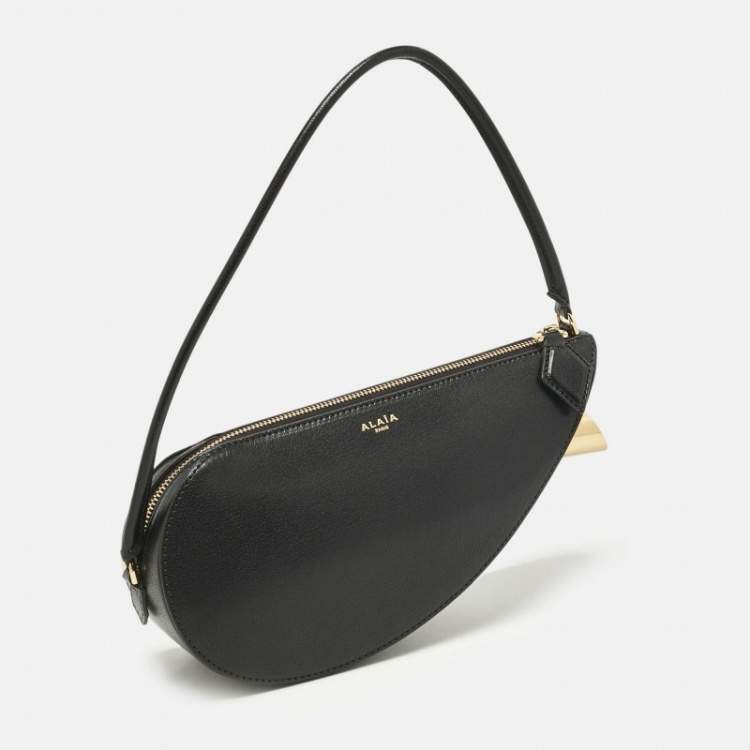 Pre Owned Alaia Black Leather Le Demi-Coeur Shoulder Bag