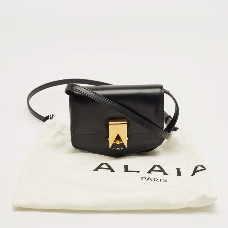 Pre Owned Alaia Black Leather Mini Le Papa Shoulder Bag