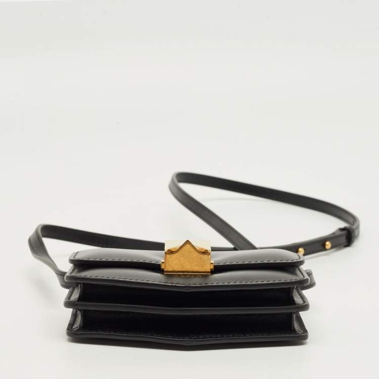 Pre Owned Alaia Black Leather Mini Le Papa Shoulder Bag