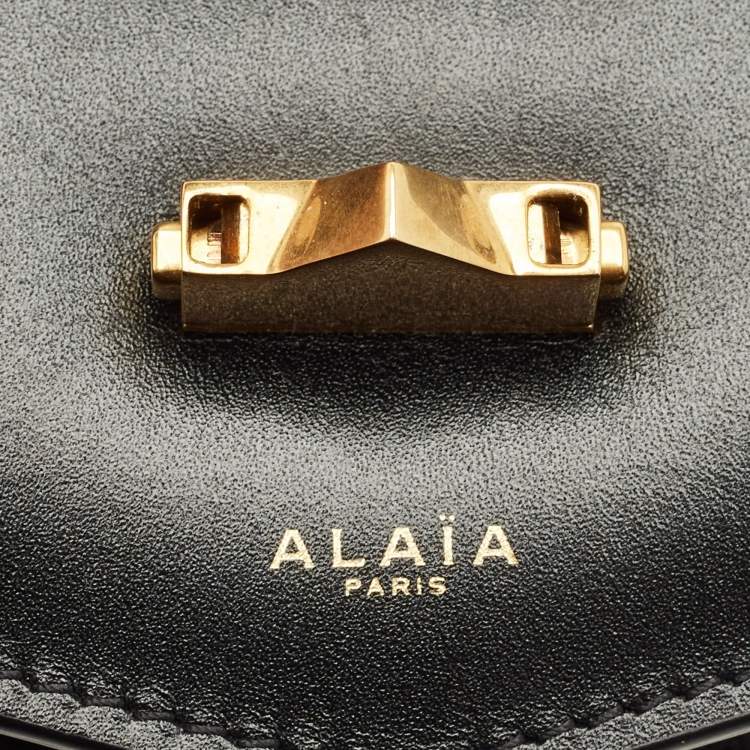 Pre Owned Alaia Black Leather Mini Le Papa Shoulder Bag