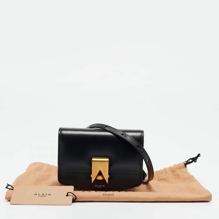 Pre Owned Alaia Le Papa Mini Black Leather Shoulder Bag