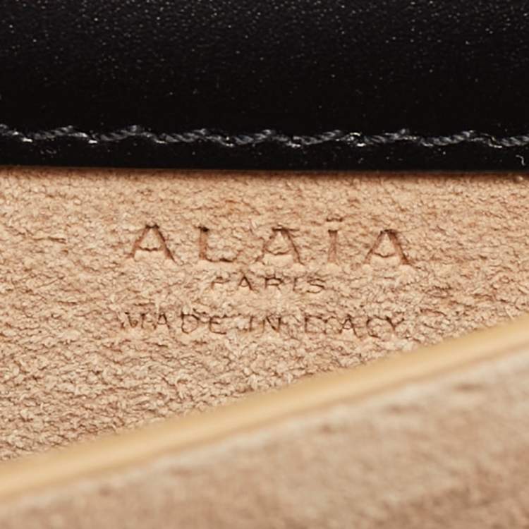 Pre Owned Alaia Le Papa Mini Black Leather Shoulder Bag