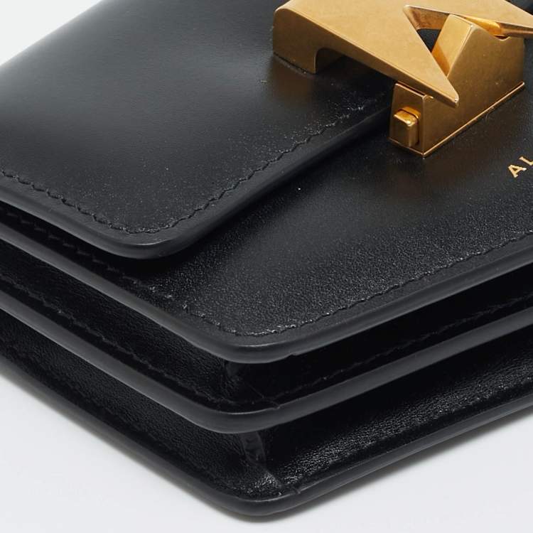 Pre Owned Alaia Le Papa Mini Black Leather Shoulder Bag