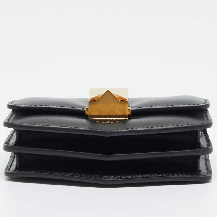 Pre Owned Alaia Le Papa Mini Black Leather Shoulder Bag