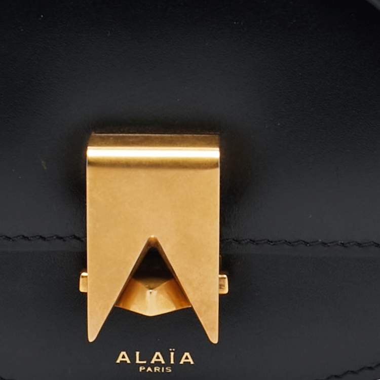Pre Owned Alaia Le Papa Mini Black Leather Shoulder Bag