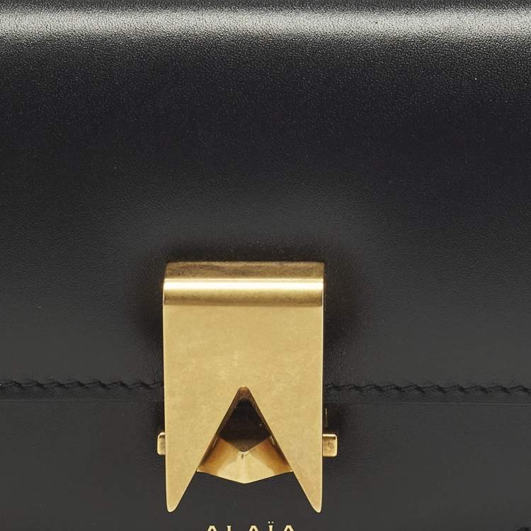 Pre Owned Alaia Le Papa Mini Black Leather Crossbody Bag