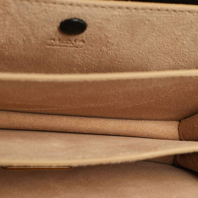 Pre Owned Alaia Le Papa Small Black Leather Shoulder Bag