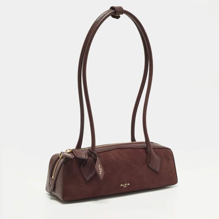 Pre Owned حقيبة كتف عُلاية لو تيكيل جلد وزخرف عنابي صغيرة