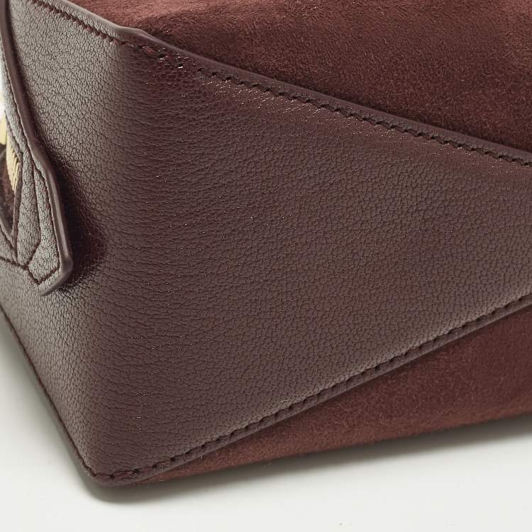 Pre Owned حقيبة كتف عُلاية لو تيكيل جلد وزخرف عنابي صغيرة