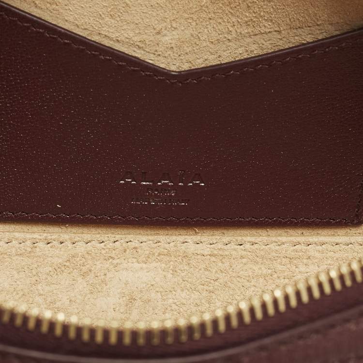 Pre Owned حقيبة كتف عُلاية لو تيكيل جلد وزخرف عنابي صغيرة