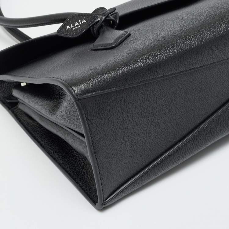 Pre Owned Alaia Le Teckel Flap Black Leather Tote