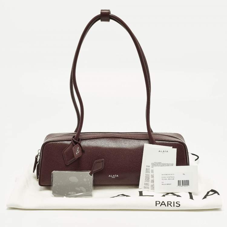 Pre Owned Alaia Le Teckel Medium Burgundy Leather Shoulder Bag