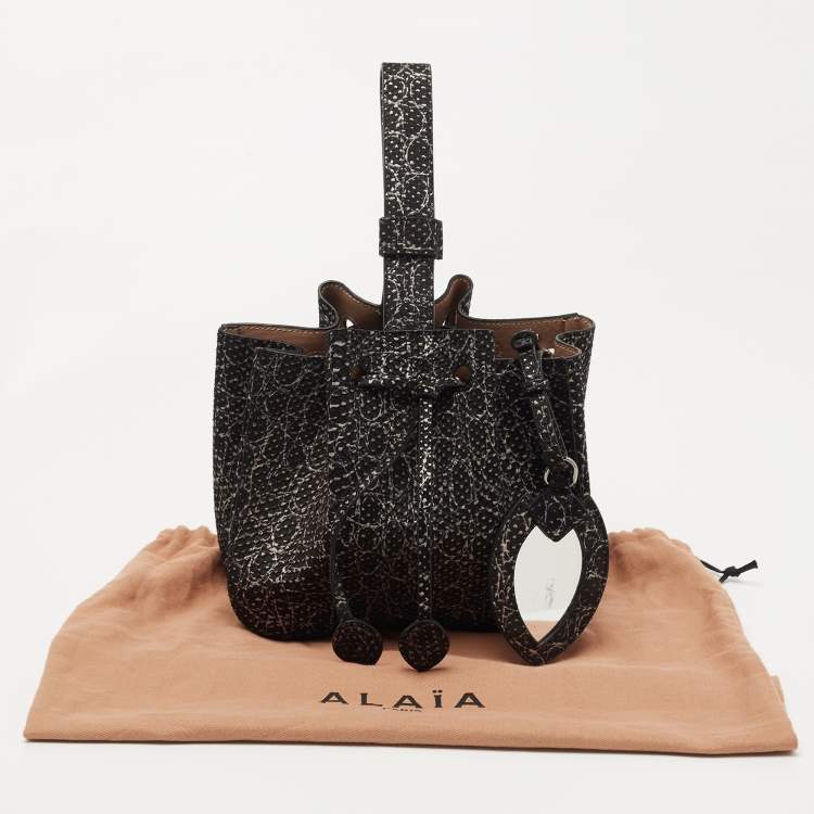 Pre Owned Alaia Black/Silver Small Rose Marie Bucket Bag