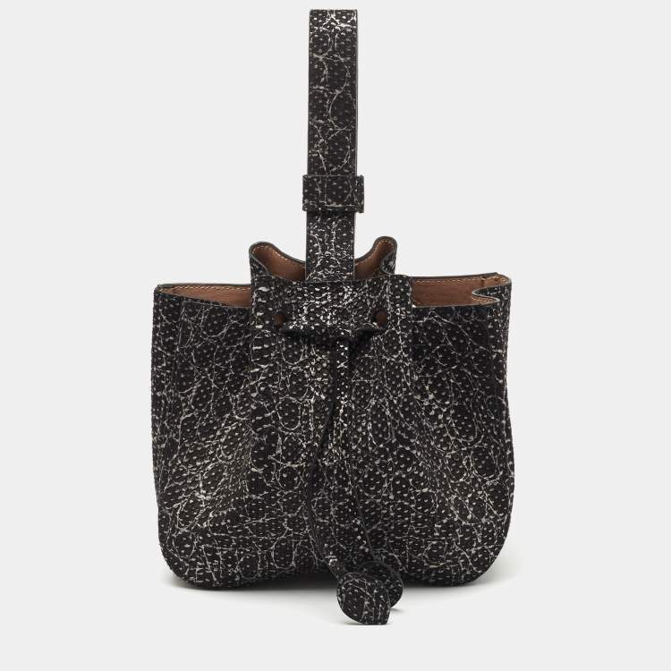 Pre Owned Alaia Black/Silver Small Rose Marie Bucket Bag