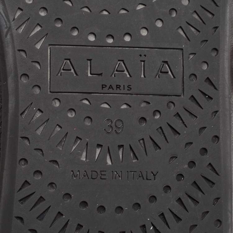 Pre Owned Alaia Black Leather Angele Ballet Flats Size 39