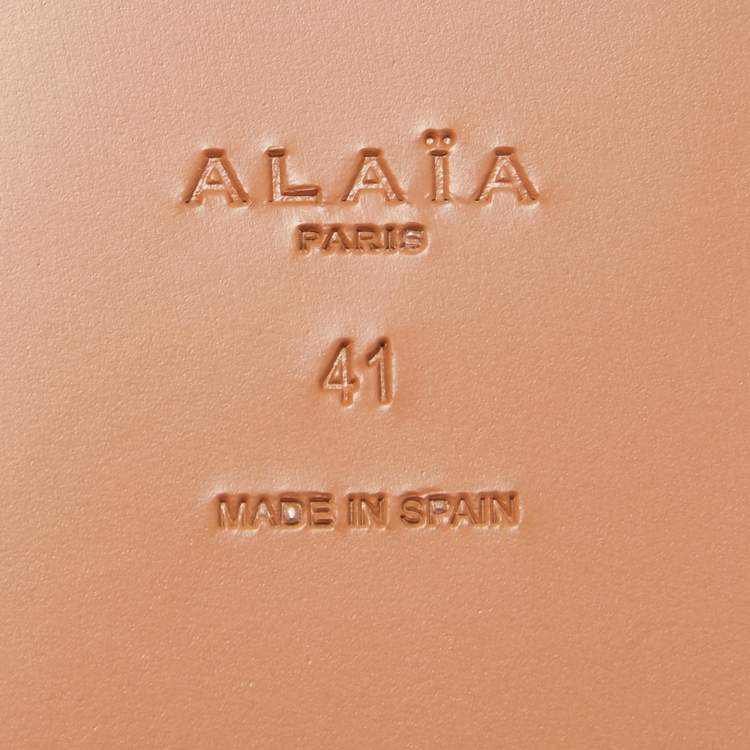 Pre Owned Alaia Black Perforated Leather Slip On Espadrille Flats Size 41