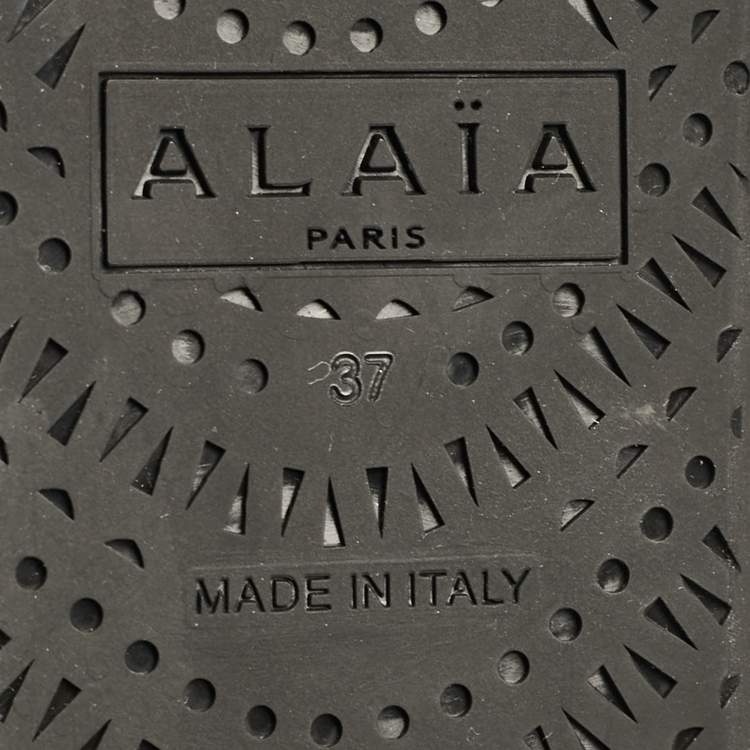 Pre Owned Alaia Black Patent Leather Criss Cross Ballet Flats Size 37