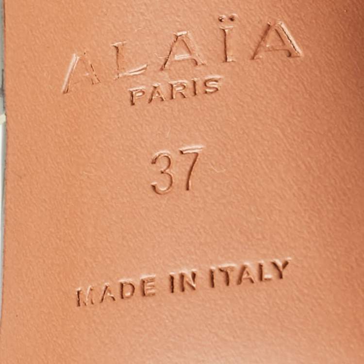 Pre Owned Alaia Black Patent Leather and PVC Le Coeur Mules Size 37