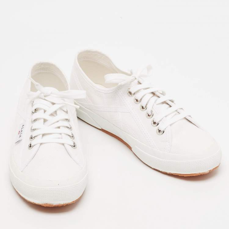 Pre Owned Alaia White Canvas Superga Sneakers Size 40