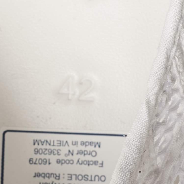 Pre Owned Alaia White Fishnet and Canvas Superga Sneakers Size 42