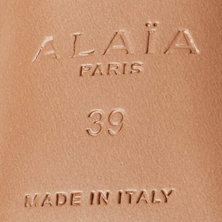 Pre Owned Alaia Black Patent Leather and Grosgrain Le Coeur Mules Size 39