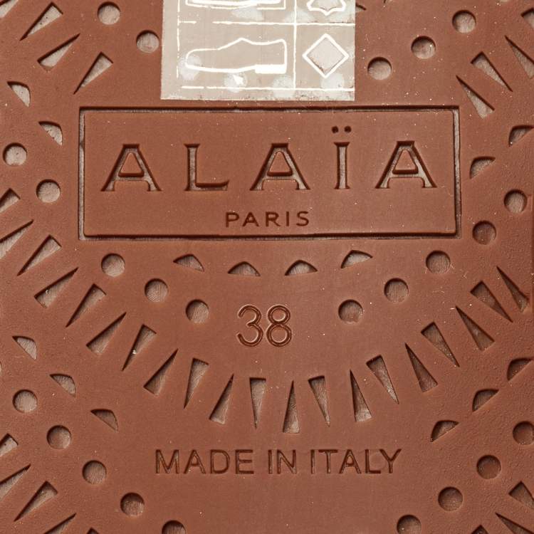 مملوكة مسبقًا Alaia White Leather Vienne Ballet Flats Size 38