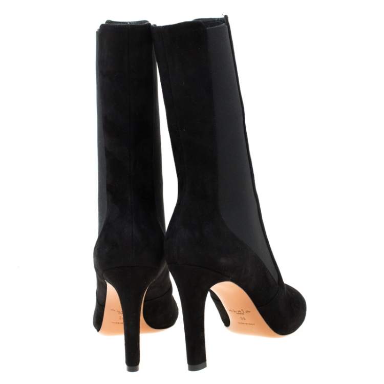 Pre Owned Alaia Black Suede Ankle Boots Size 39