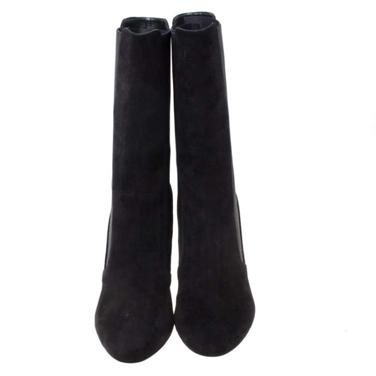 Pre Owned Alaia Black Suede Ankle Boots Size 39