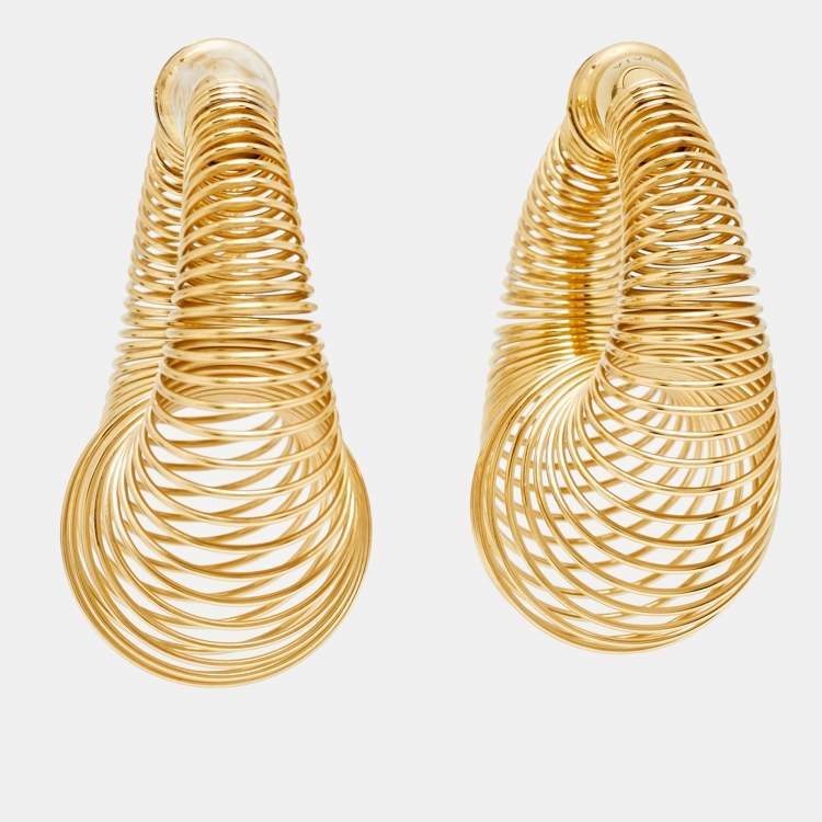 Pre Owned Alaia Sping Gold Tone Earrings