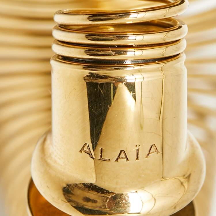 Pre Owned Alaia Sping Gold Tone Earrings