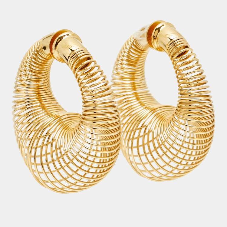 Pre Owned Alaia Sping Gold Tone Earrings
