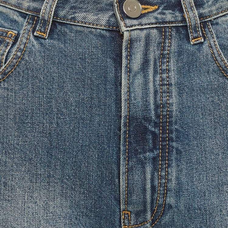 Pre Owned Alaia Blue Washed Denim Skinny Jeans S Waist 26"