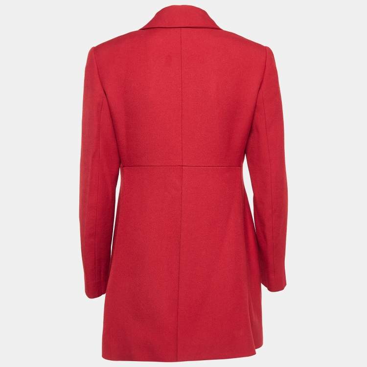 Pre Owned Alaia Red Wool Long Sleeve Jacket L