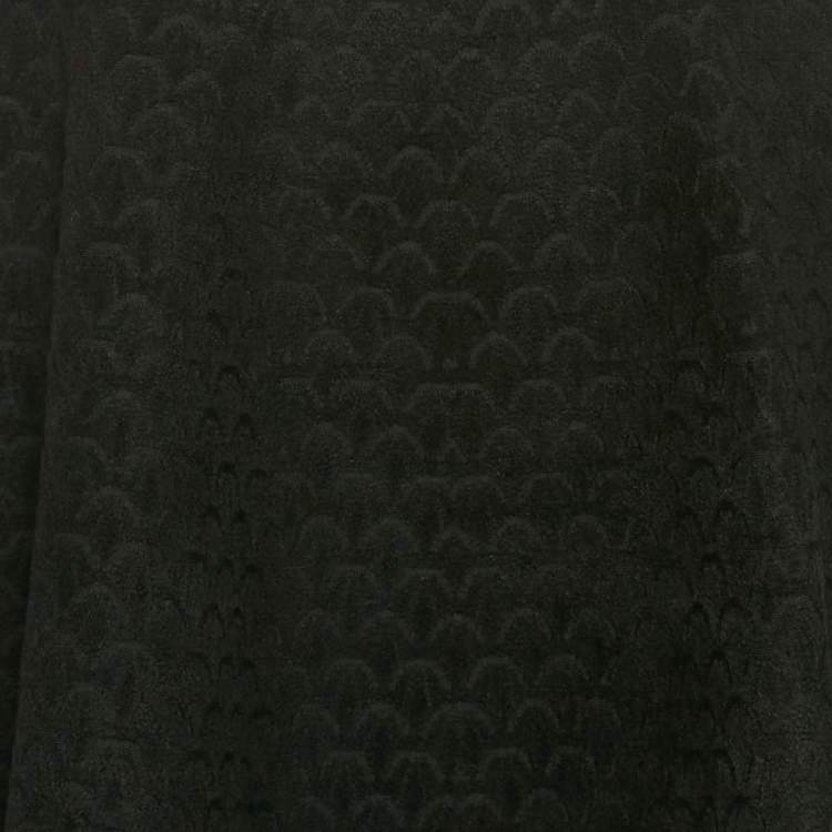 Pre Owned Alaia Black Velvet Jacquard Flared Scallop Mini Skirt M
