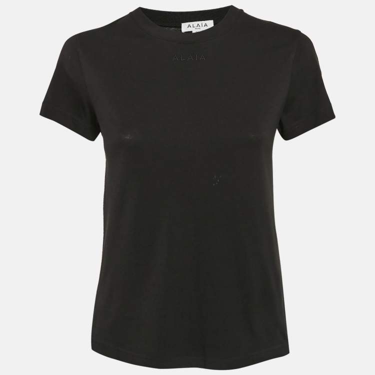Tシャツ・カットソー ALAIA Viscose T-shirt NOIR ALAIA ALAÏA: Women's Alaia T-Shirt (Black995) | DSMS E-SHOP