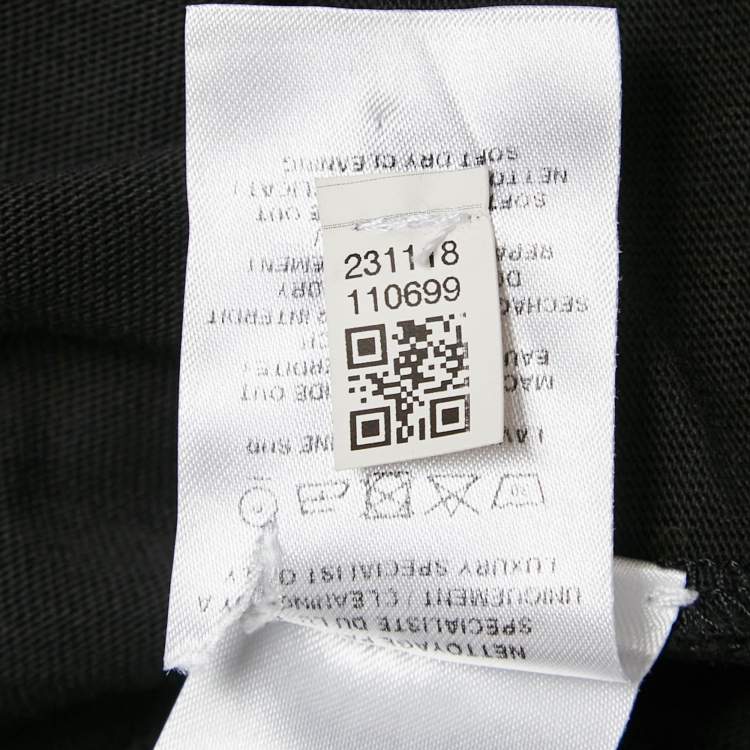 Pre Owned Alaia Black Logo Embroidered Cotton T-Shirt M