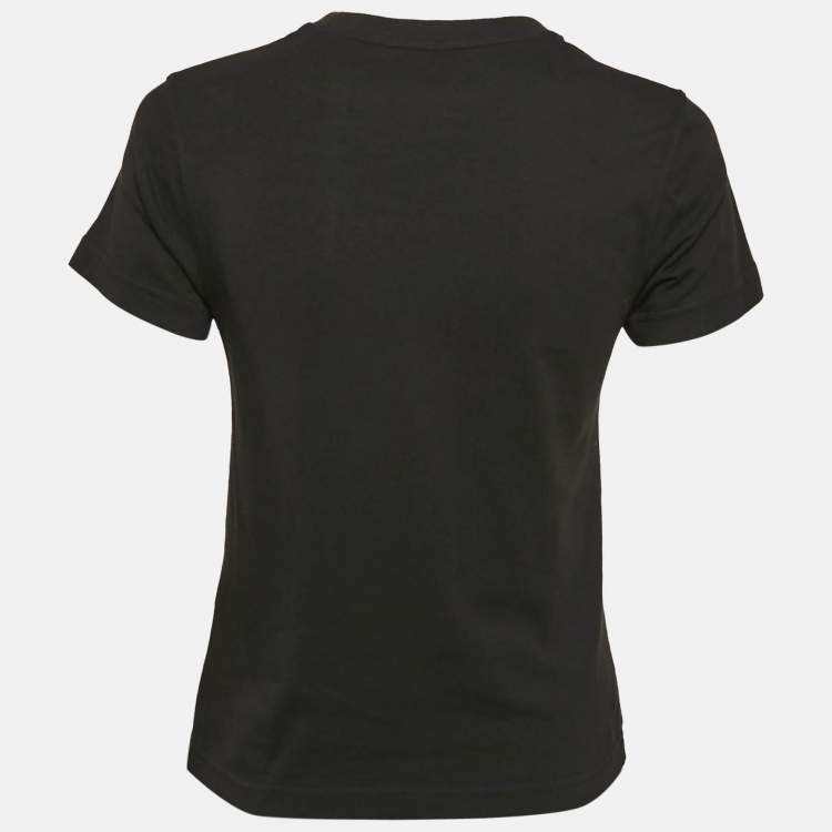 Alaia Black Logo Embroidered Cotton T-Shirt M Alaia | TLC
