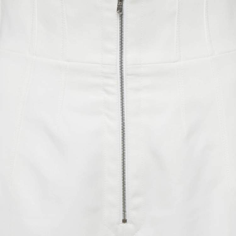 Pre Owned Alaia White Cotton High Waist Pants M