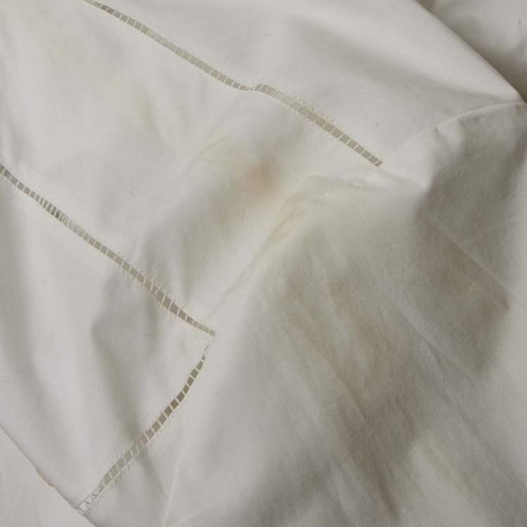 Pre Owned Alaia White Cotton Tiered Midi Shirt Dress M