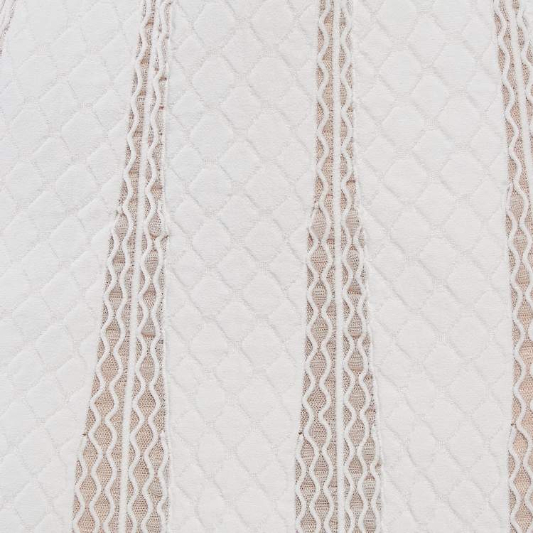 Pre Owned Alaia White Patterned Knit Long Skirt S