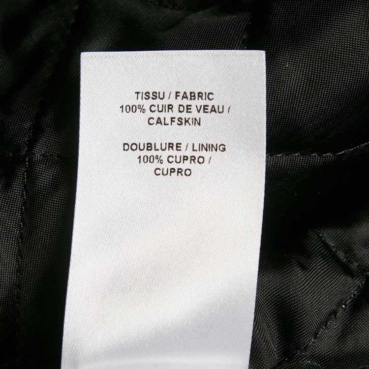 Pre Owned Alaia Black Leather Cropped Zip-Up Biker Jacket S